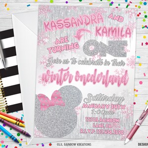 893-03 | Minnie Mouse Wonderland Party Invitation & Carte de remerciement