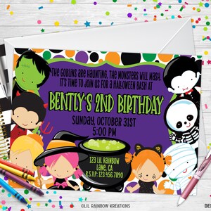 217 | Invitation à la fête costumée d’Halloween et carte de remerciement