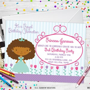 035 | Prinzessin Party Einladung & Dankeschön-Karte