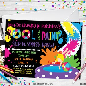 819-02 | Slip and Paint Party Einladung & Dankeskarte