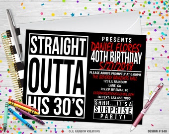 940 | Straight Outta Party Einladung