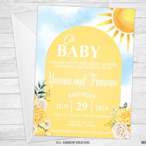 132 | Zaproszenie na baby shower i karta z podziękowaniami