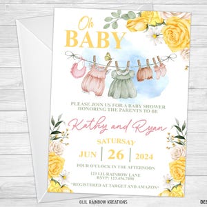 126 | Oh Baby Shower Zaproszenie i Karta Podziękowań