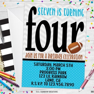 071 | Football Party Invitation & Thank You Card
