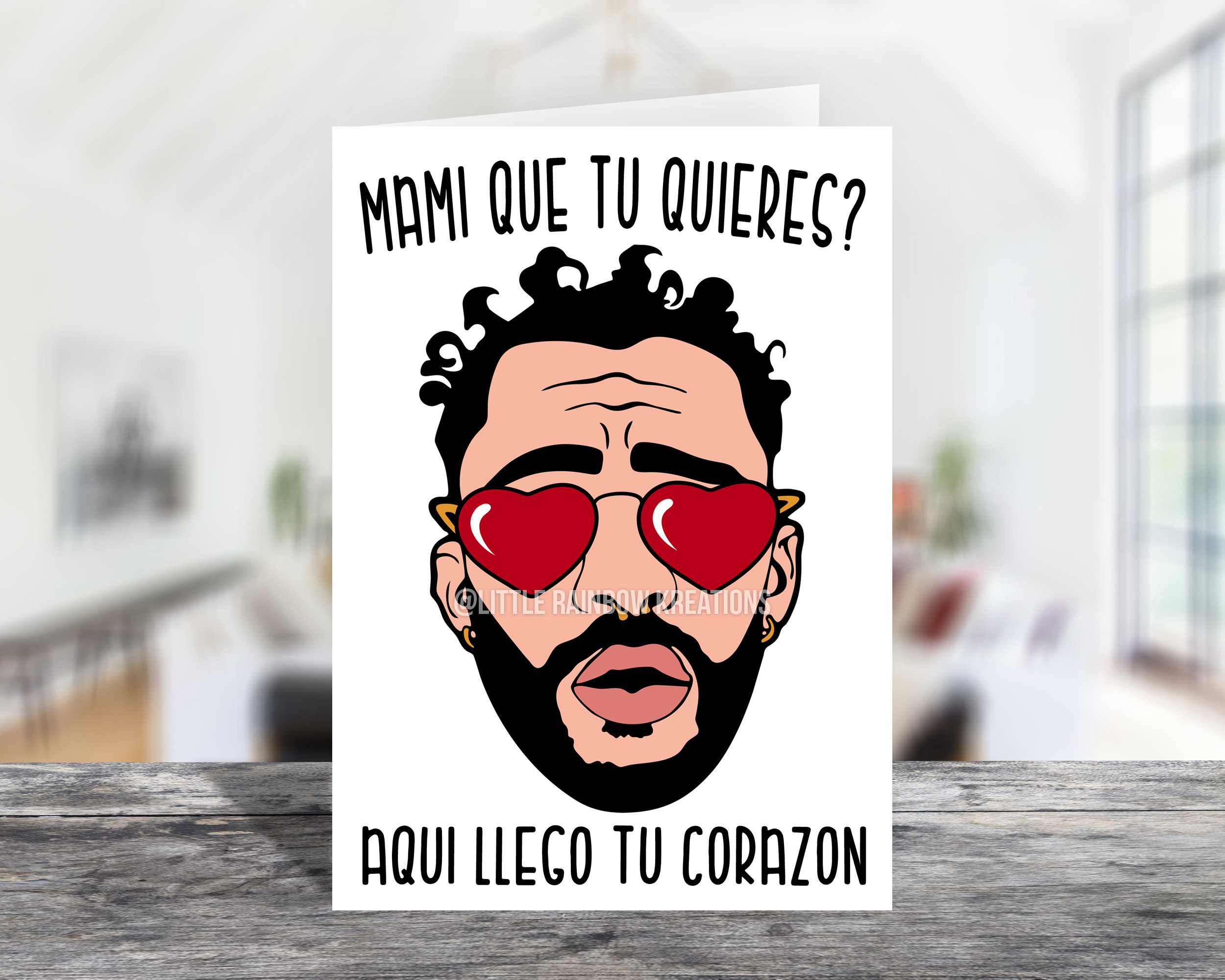 Bad Bunny Mami Que Tu Quieres Valentine Card Etsy