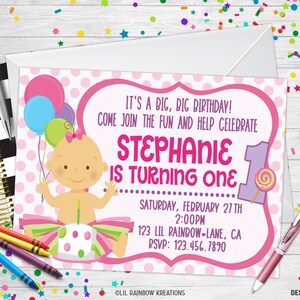 067 / Cake Smash Party Invitation & Biglietto di ringraziamento