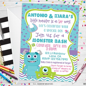 808 | Monsters Inc Inspirierte Baby Shower Einladung & Dankeskarte