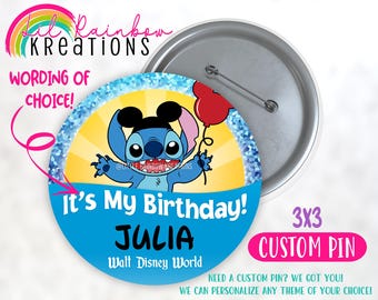 Stitch | Birthday Pin Button