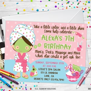 017 | Spa Party Invitation & Thank You Card