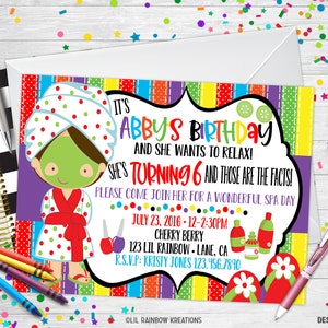 869 | Invitation à la fête au spa et carte de remerciement