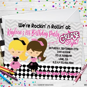 795 | Invitation à la Sock Hop Party et carte de remerciement