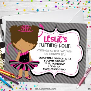 069 | Tutu Party Einladung & Dankeschön-Karte