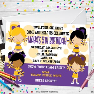 104 | Cheerleader Party Invitation &Carte de remerciement