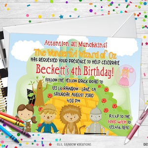110 | Wizard Of Oz Inspired Party Invitation & Thank You Card