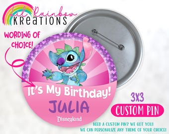 Stitch 3 | Birthday Pin Button