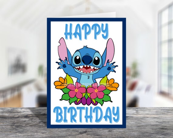 Stitch / Tarjeta de feliz cumpleaños -  España