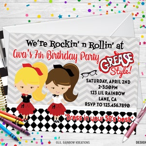 795-04 | Invitation à la Sock Hop Party et carte de remerciement