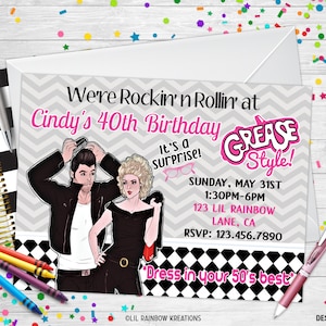 886 | Grease Party Uitnodiging