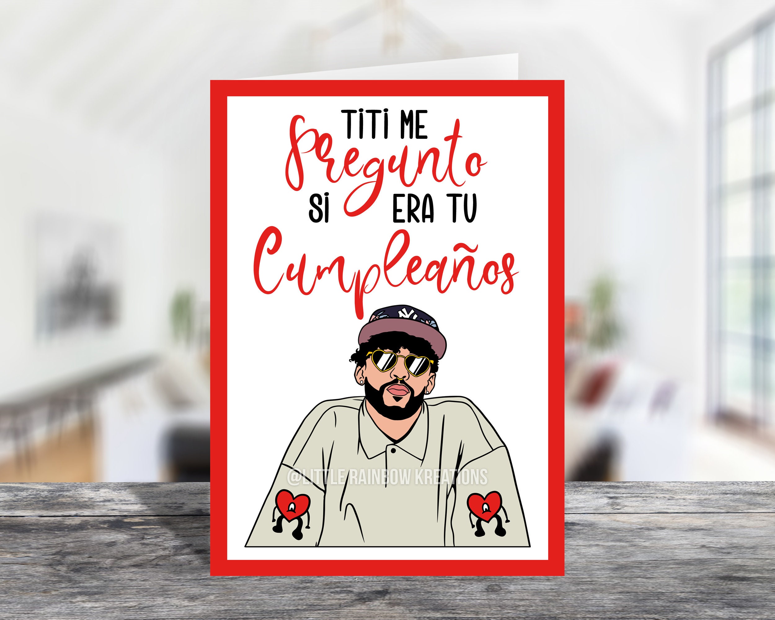 Bad Bunny Titi Me Pregunto Birthday Card - Etsy