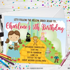 109 | Wizard Of Oz Inspired Party Invitation & Thank You Card