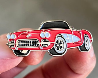 1958 Corvette C1 Enamel Pin: Classic Car Collector