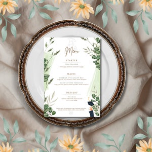 Wildflower Wedding Menu Template | Editable Floral Wedding Menu | Floral Menu | Boho Wildflower Menu Card | Printable Spring Wedding Menu