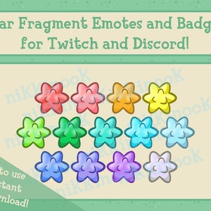Star Fragment Emotes and Badges for Twitch or Discord! - Inspired by ACNH