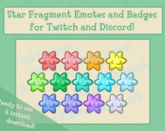Star Fragment Emotes and Badges for Twitch or Discord! - Inspired by ACNH