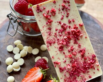 Strawberry and Raspberry White Chocolate Bar