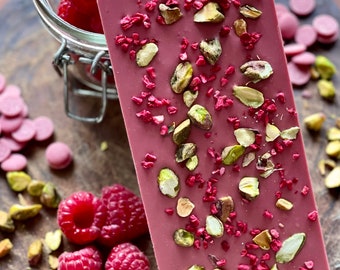 Raspberry and Pistachio Ruby Chocolate Bar
