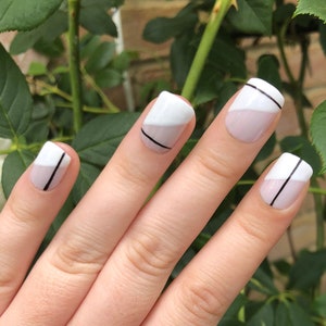Minimalist Monochrome Press On Gel Nails | Pride Nails | Spring Summer Nails | Reusable