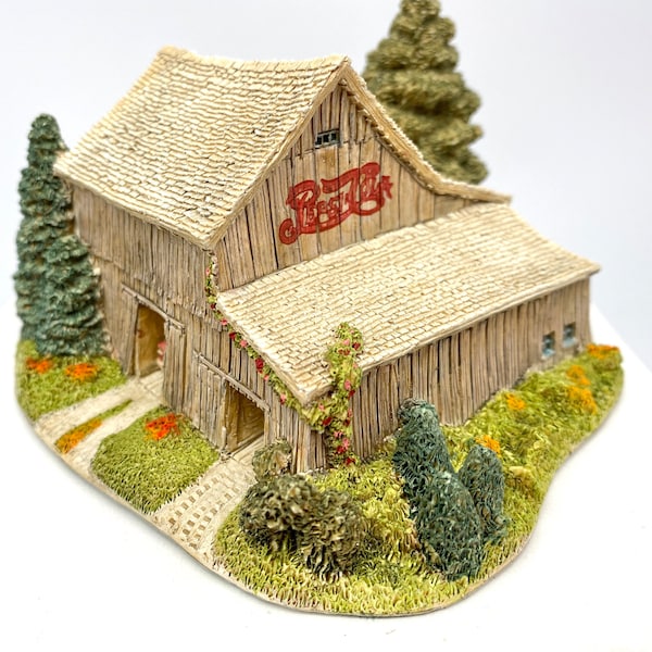 Signed Lilliput Lane “Pepsi Cola Barn” The American Landmarks Collection, 1990, Hand Made in United Kingdom