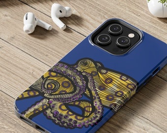 Blue-Ringed Octopus Glossy Tough Phone Cases- iPhone 14, iPhone 14 Pro, iPhone 14 Plus, iPhone 14 Pro Max