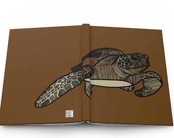 Brown Sea Turtle Hardcover Journal Matte