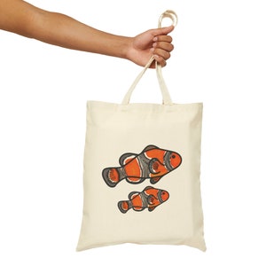 Borsa tote in tela con pesce pagliaccio