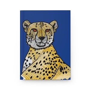 Cheetah Art Hardcover Journal | Big Cat Illustrated Notebook | Personalized Gift