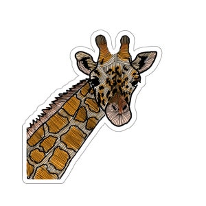 Adesivi Giraffe Kiss-Cut, Finitura lucida, Adesivo in vinile, Adesivo per bottiglia d'acqua, Adesivo per skateboard, Adesivo per computer, Adesivo Hydroflask