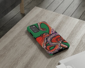 Funda para teléfono Red Octopus, diferentes tamaños de teléfono para iPhones y Samsungs y diferentes colores