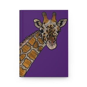 Giraffe Hardcover Journal | Safari Animal Matte Notebook, Personalized Gift