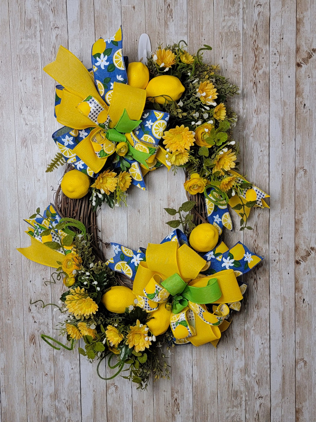 Taste of Summer, Lemons Wreath, Yellow Lemons Wreath, Citrus Wreaths ...