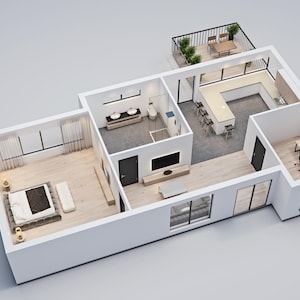 3D Floor Plan Rendering, Interior Design, Home Design, House Plans ...