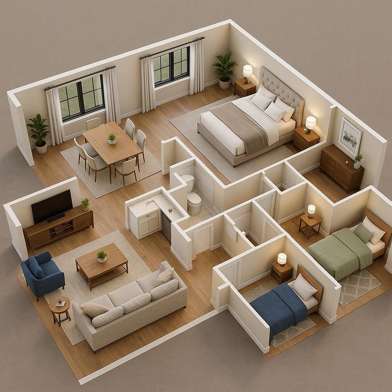 3D Floor Plan Rendering, Interior Design, Home Design, House Plans ...