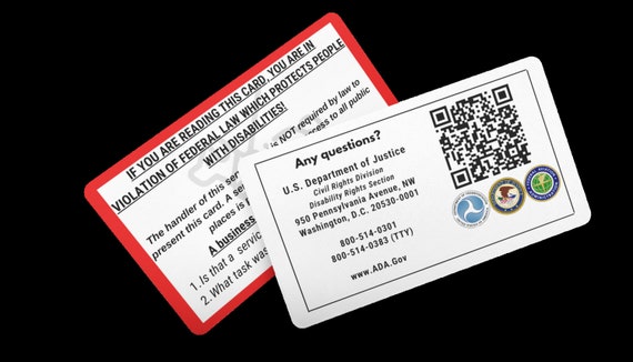 Printable ADA Service Dog Information Cards These ADA Cards - Etsy Finland