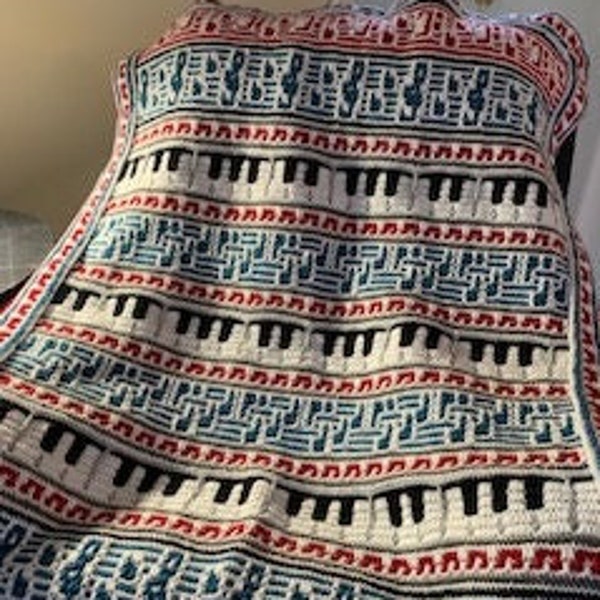 Crochet Pattern - Piano Keys Mosaic How Great Thou Art