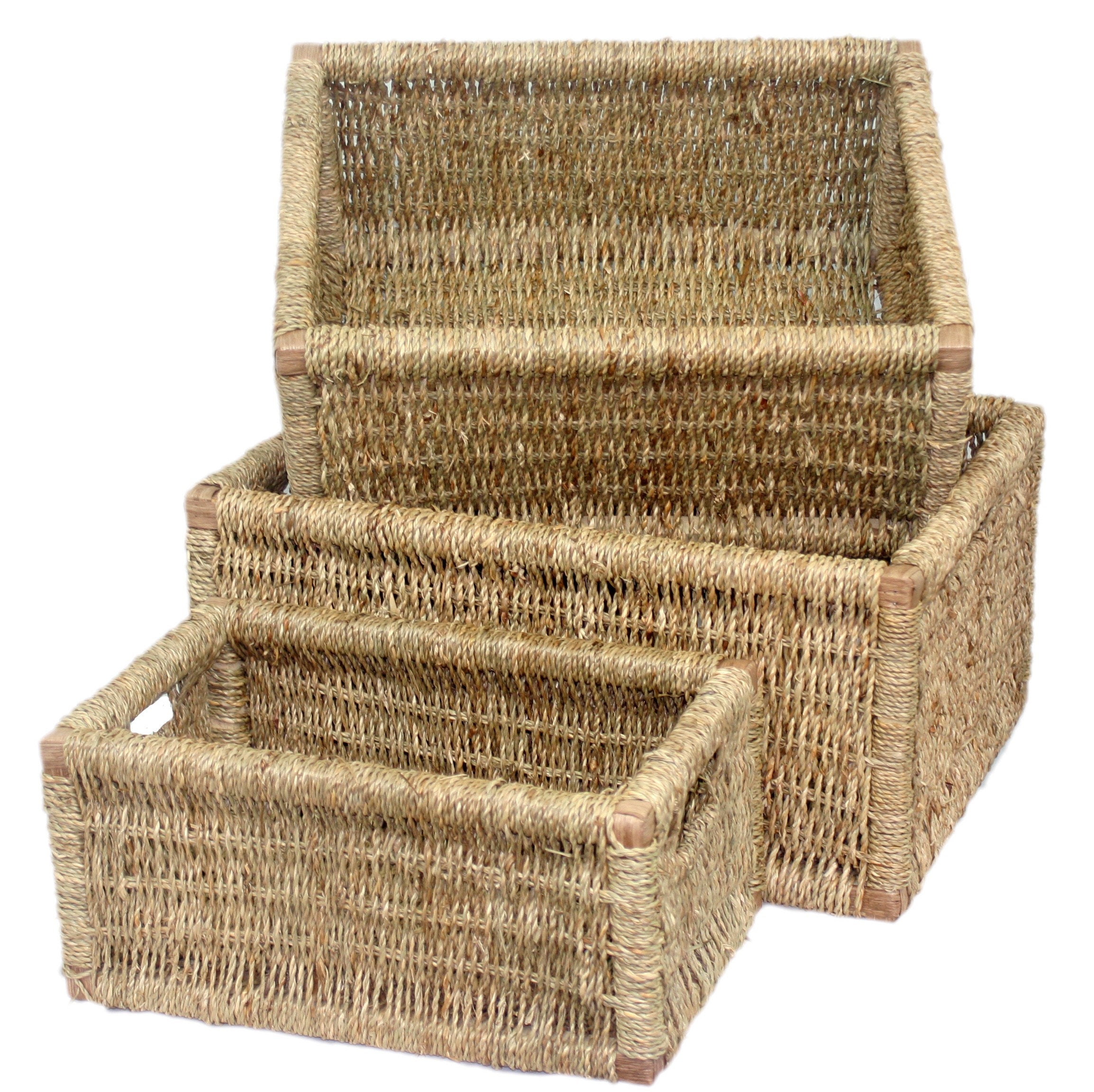 Rectangular Seagrass Storage Basket Willow Bedroom Bathroom Etsy