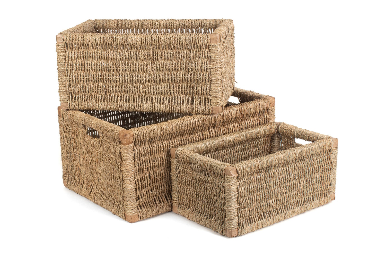 Rectangular Seagrass Storage Basket Willow Bedroom Bathroom Etsy