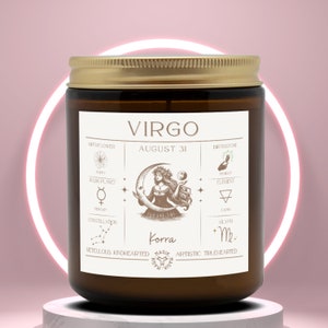 Virgo -  Custom Birthdate and Name Vegan Scented Candle
