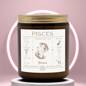 Pisces - Custom Birthdate and Name Vegan Scented Candle