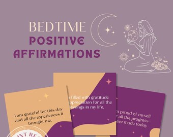 Bedtime Affirmations Cards | Positive Affirmations before Sleep |  Night time affirmations | Printable Affirmation Cards