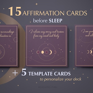 Affirmations Rituels de Nuit | Cartes d'affirmations au coucher | Affirmations positives pour le sommeil | Cartes d'affirmation imprimables